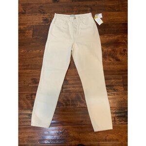 Triarchy Cream Organic Denim Tapered Leg Jeans New! $250, Size 27